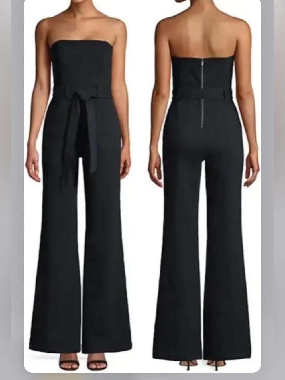 Alice and Olivia denim jumpsuit sussy queen of the night black wide leg small 27